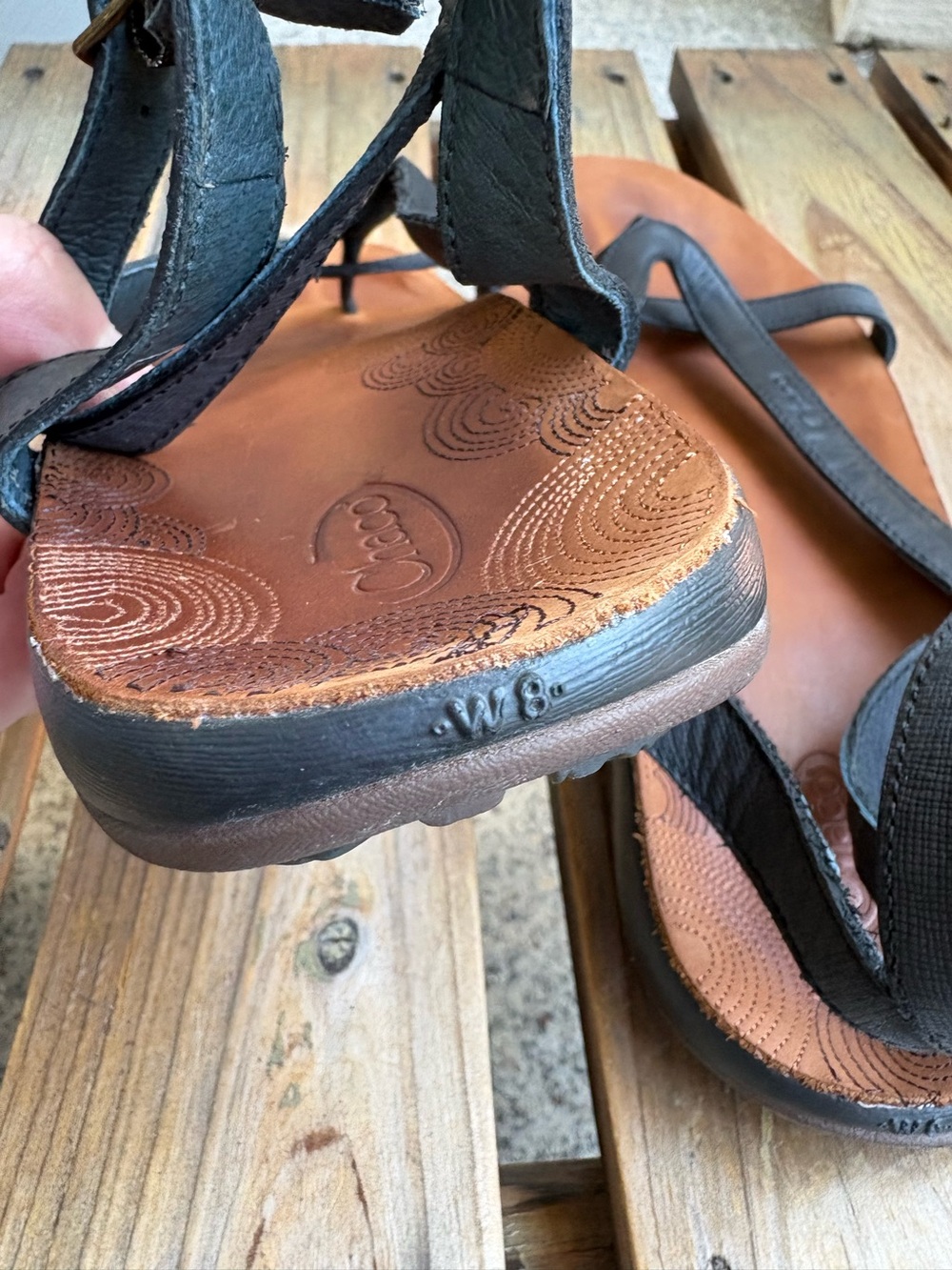 Chaco Sofia Black Leather Sandals Womens Size 8 - Picture 15 of 15